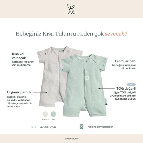 0.2 TOG Organik Pamuklu Kısa Tulum